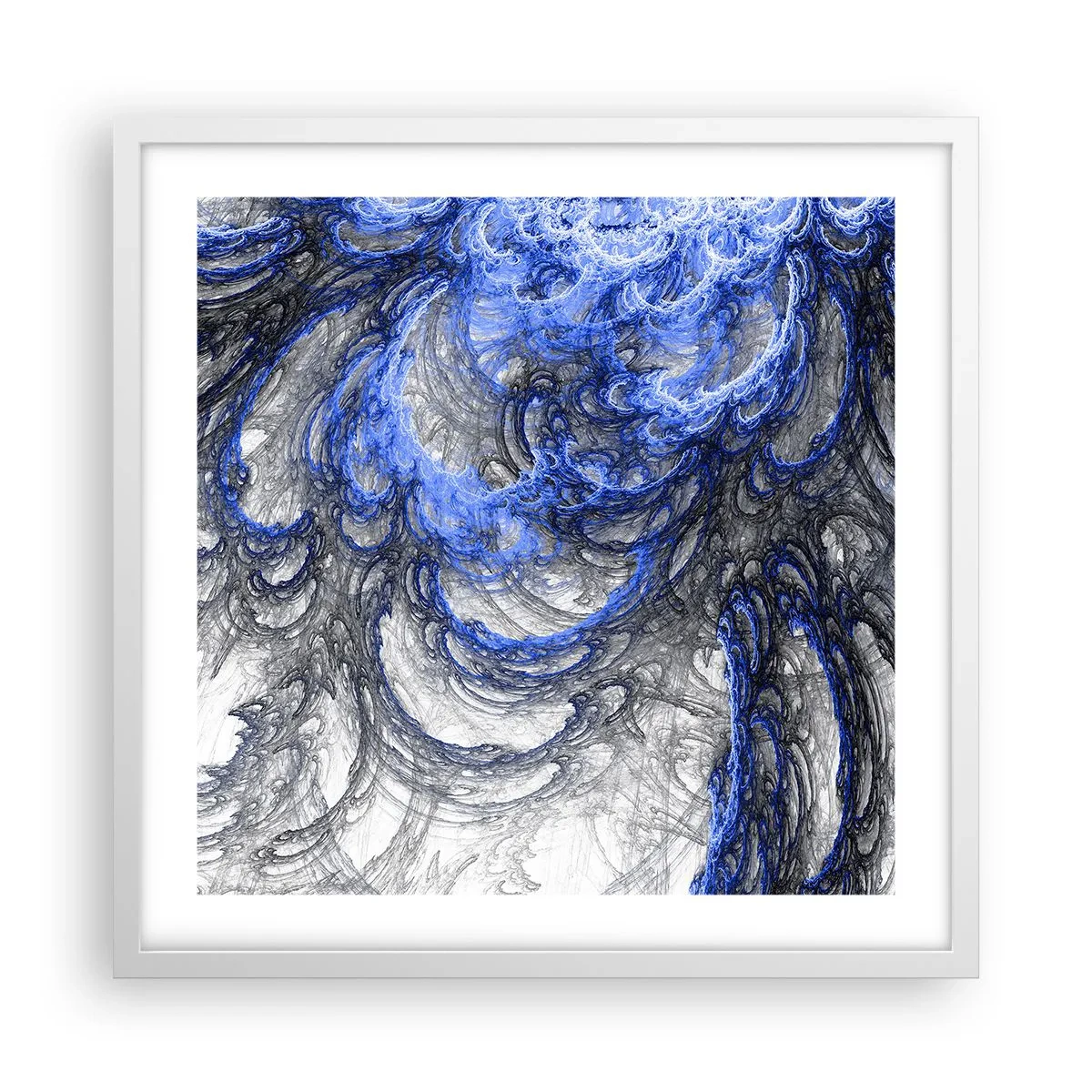 Poster in einem weißen Rahmen - Die Geburt einer Welle - 50x50 cm