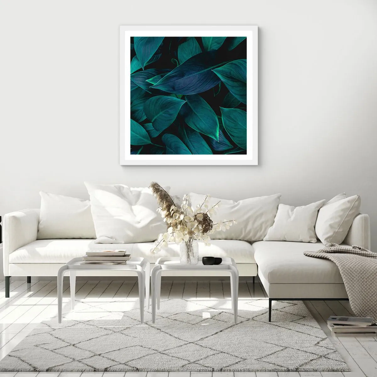 Poster in einem weißen Rahmen - Grün in sich selbst - 60x60 cm