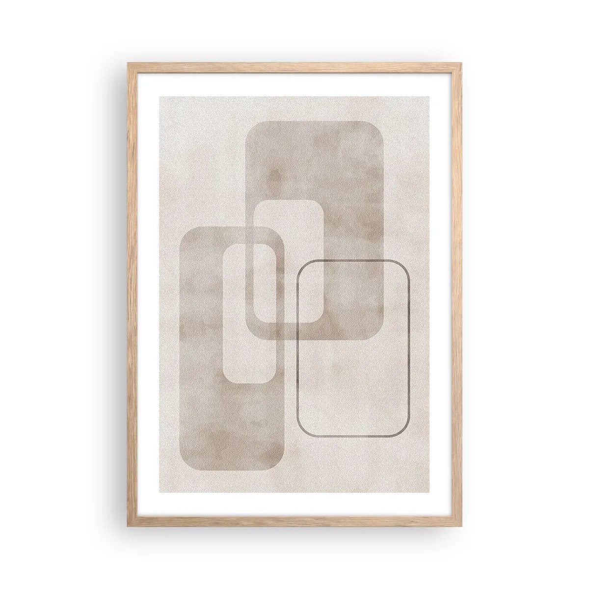 Poster in einem Rahmen aus heller Eiche - Geometrische Fuge - 50x70 cm