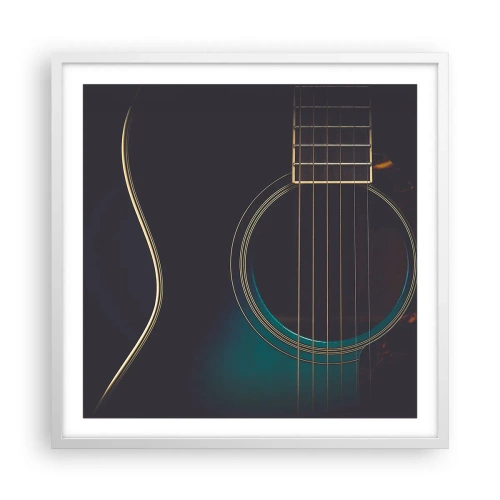 Poster in einem weißen Rahmen - Einen Moment bevor es ertönt - 60x60 cm