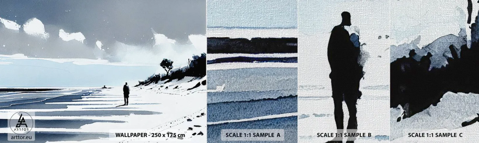 Fototapeten Muster Premium Canvas - Allein sein - Landschaft, Strand, Stück - 100x30 cm