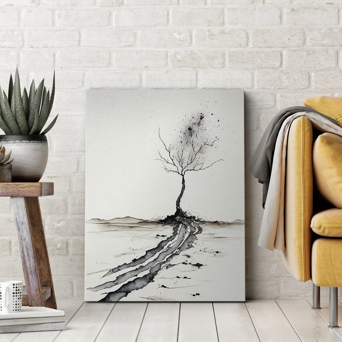 Bild auf Leinwand - Leinwandbild - Wintermelancholie - 55x100 cm