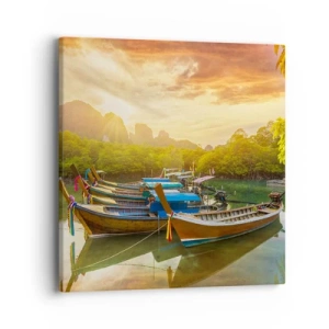 Bild auf Leinwand - Leinwandbild - Vor einem anstrengenden Tag - 40x40 cm