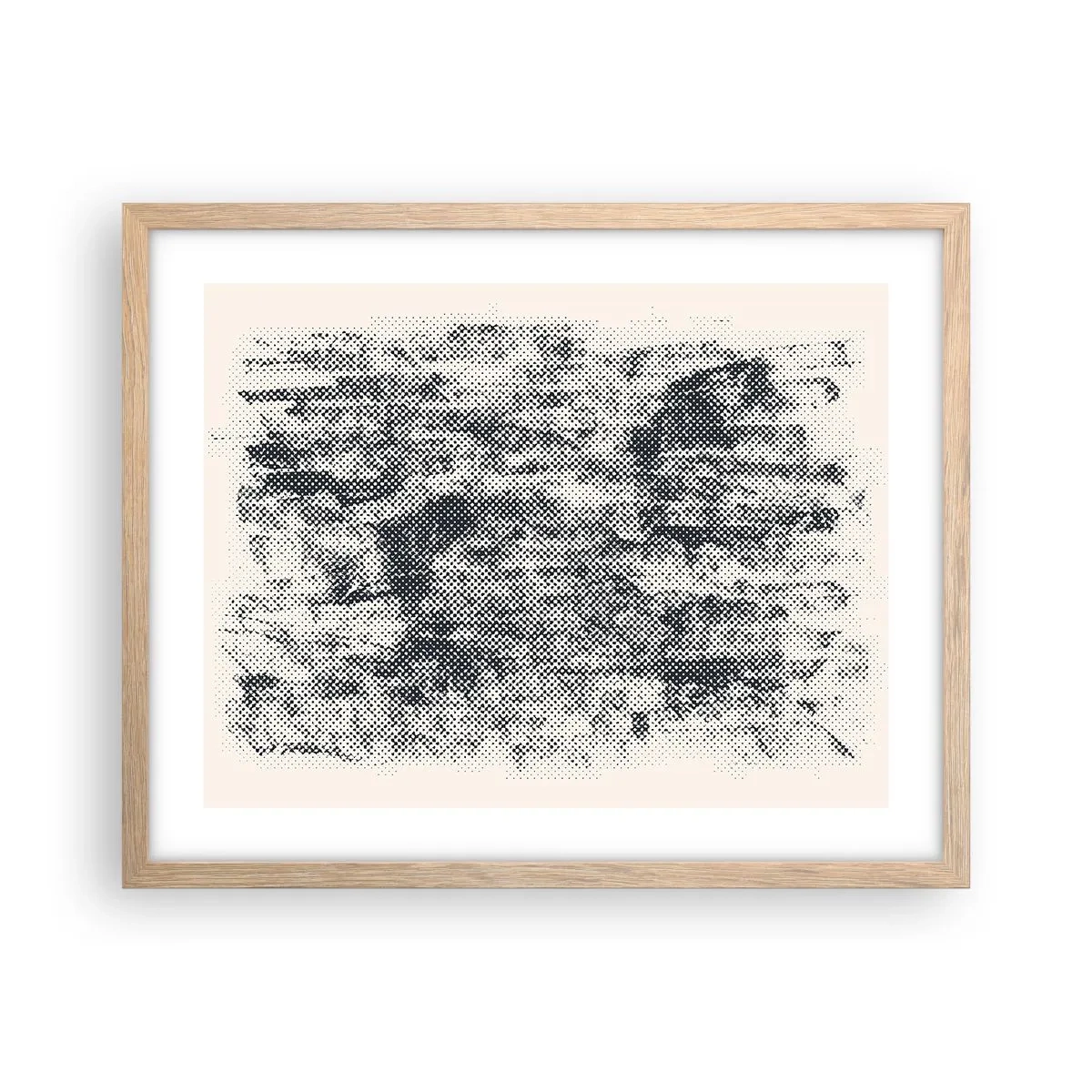 Poster in einem Rahmen aus heller Eiche - Nebelige Komposition - 50x40 cm