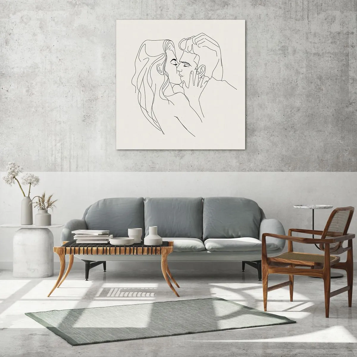 Glasbild - Bild auf glas - Verstrickt im Gefühl - 50x50 cm