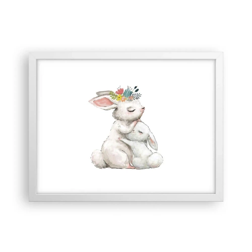 Poster in einem weißen Rahmen - Bei Mama ist's am schönsten - 40x30 cm