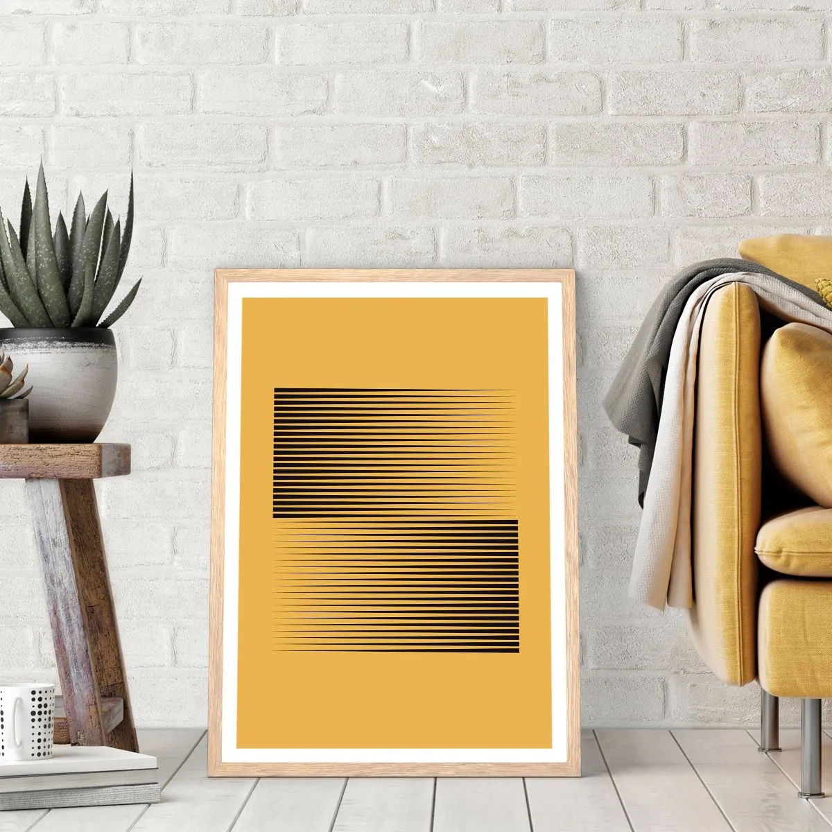 Poster in einem Rahmen aus heller Eiche - Quadratur der Gegensätze - 40x50 cm