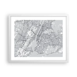 Poster in einem weißen Rahmen - Die Anatomie einer Metropole - 50x40 cm