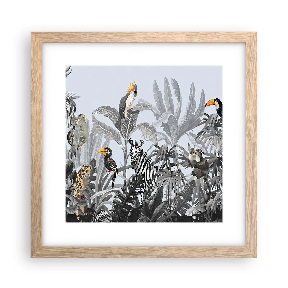 Poster in einem Rahmen aus heller Eiche - Afrikanisches Märchen - 30x30 cm