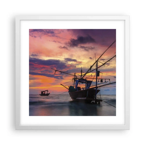 Poster in einem weißen Rahmen - Exotischer Abend - 40x40 cm