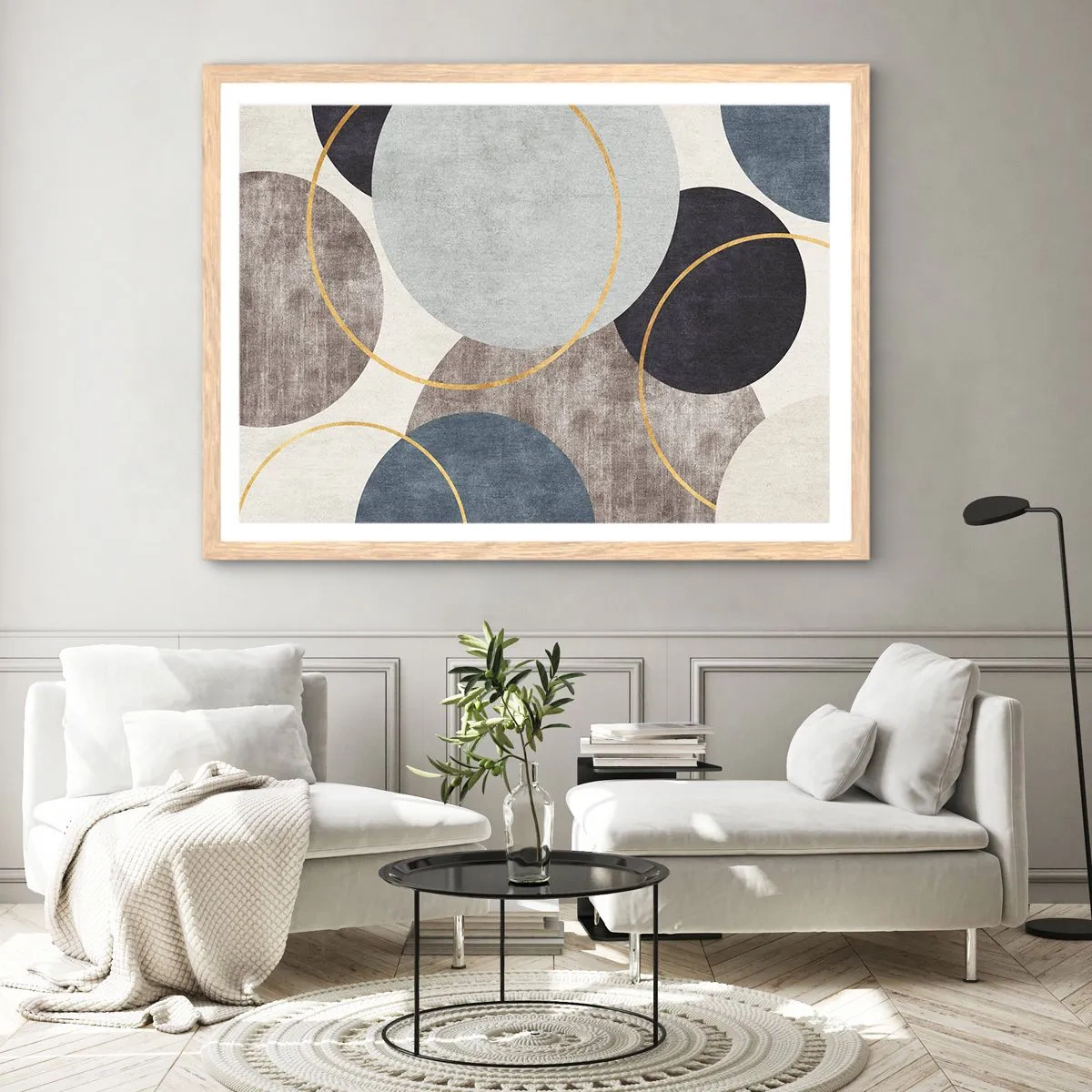 Poster in einem Rahmen aus heller Eiche - Rad für Rad - 100x70 cm