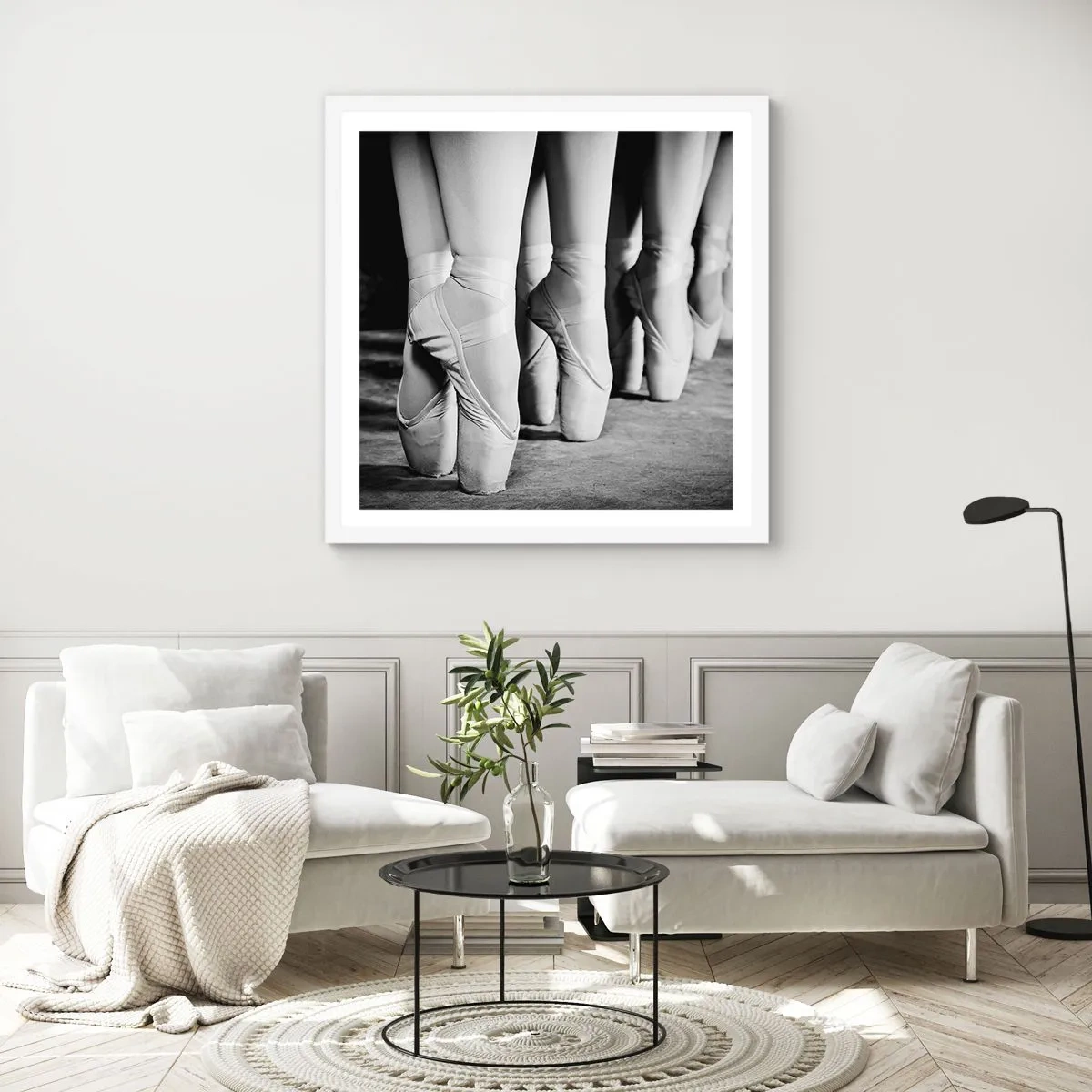 Poster in einem weißen Rahmen - Gemeinsam, leicht - 50x50 cm