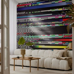 Selbstklebende Fototapete Deluxe Sticker - Das Kontrollbild der Realität - Abstraktion, Stück, Digitales Rauschen - 350x256 cm