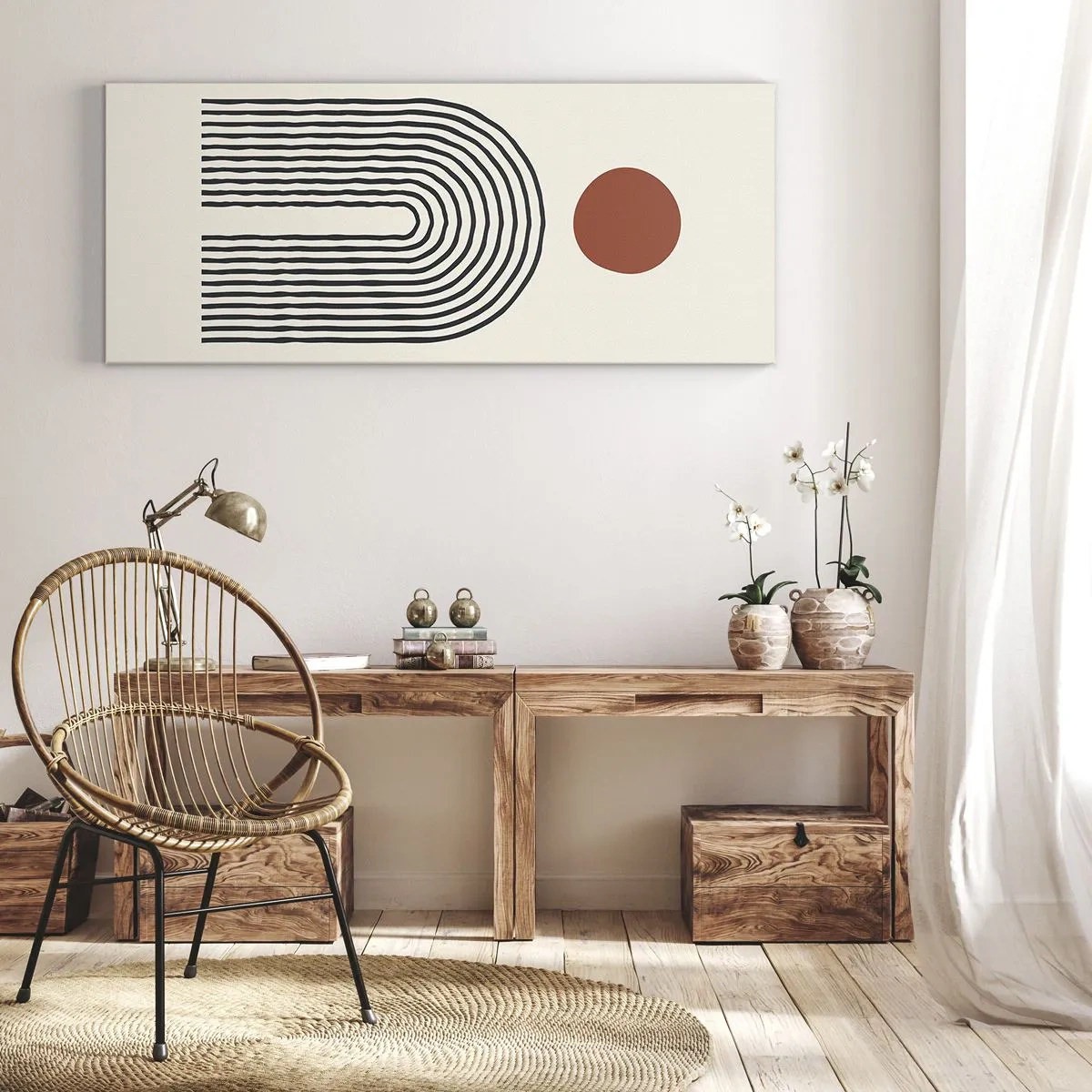 Bild auf Leinwand - Leinwandbild - Magnetismus von Formen und Farben - 100x40 cm