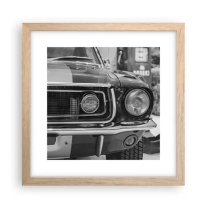 Poster in einem Rahmen aus heller Eiche - Wilder Ritt - 30x30 cm