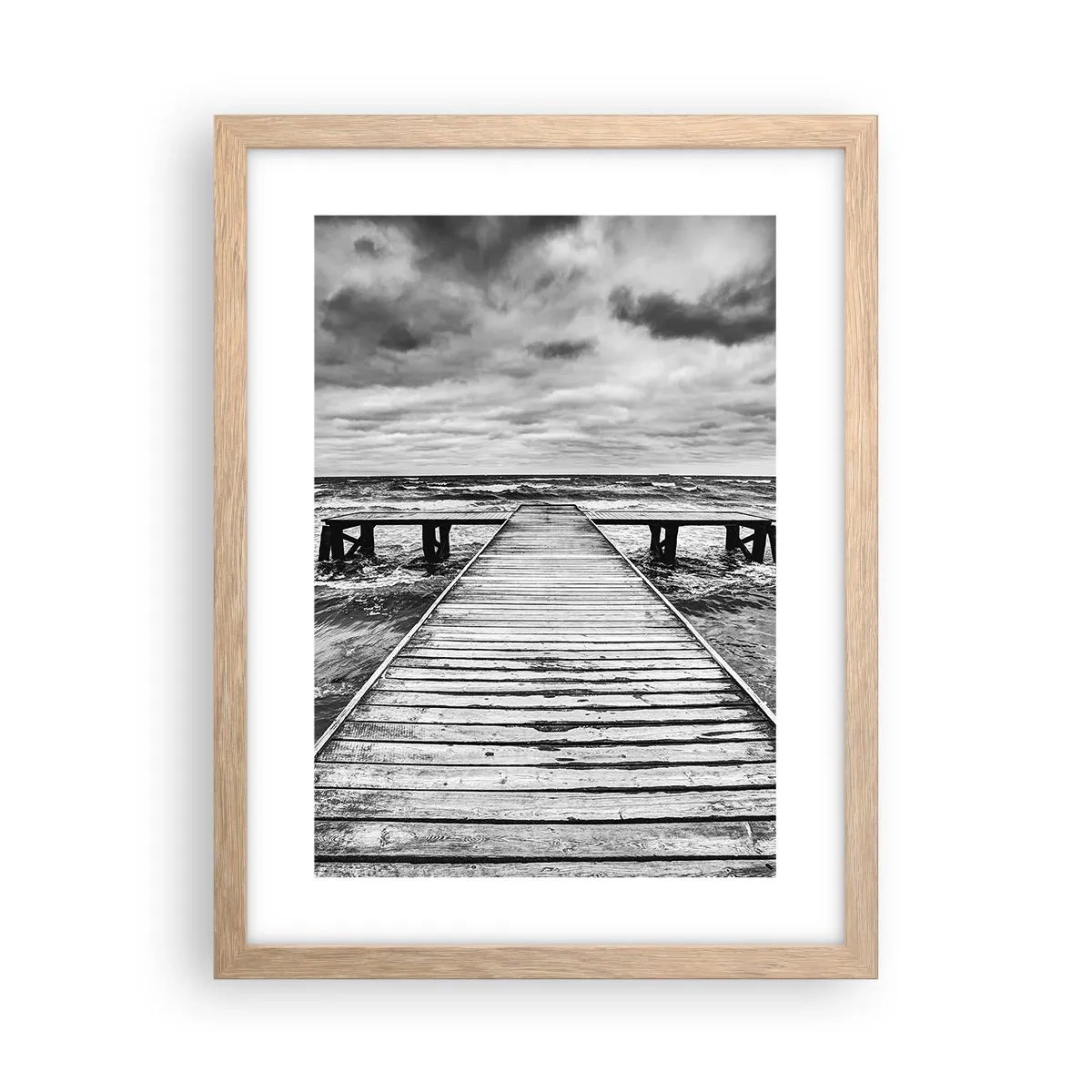 Poster in einem Rahmen aus heller Eiche - Ich warte darauf, dass der Wind wegjagt... - 30x40 cm