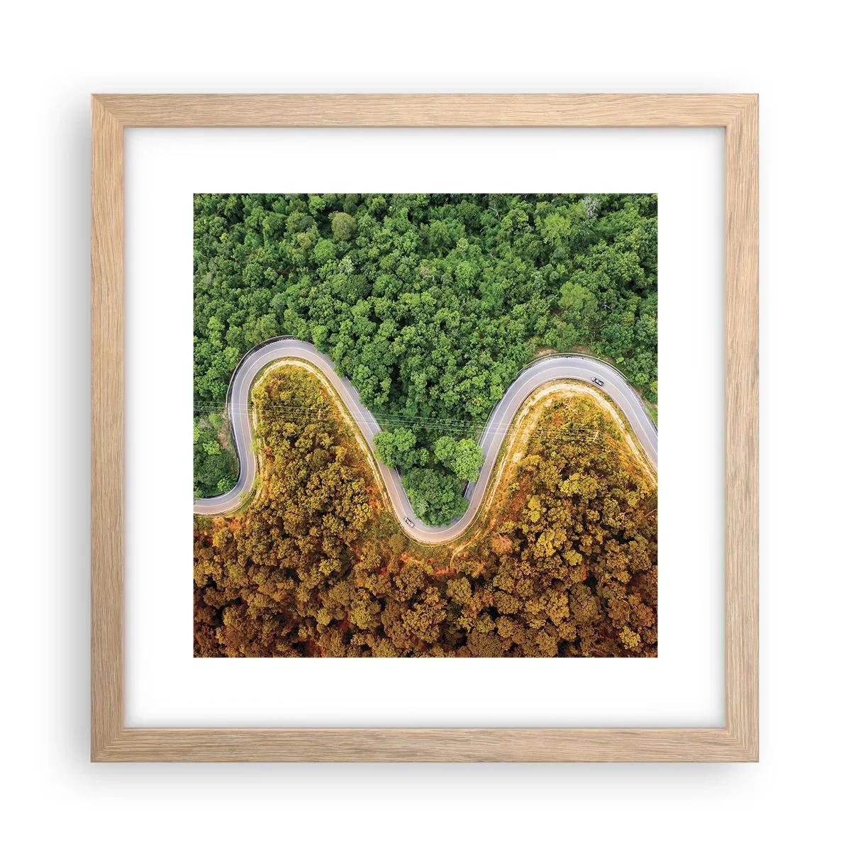 Poster in einem Rahmen aus heller Eiche - Grenzen und Durchbrüche - 30x30 cm