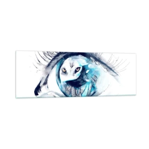 Glasbild - Bild auf glas - Auge in Auge mit Wildheit - 90x30 cm