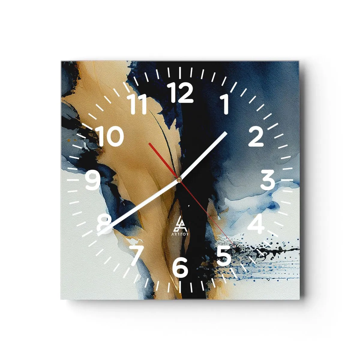 Wanduhr - Glasuhr - Hinter dem Vorhang - 30x30 cm