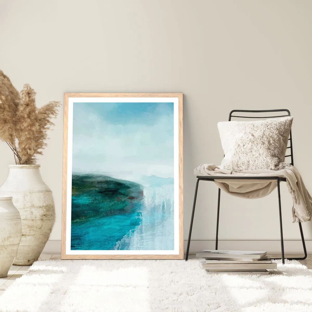 Poster in einem Rahmen aus heller Eiche - Nautische Abstraktion - 30x40 cm