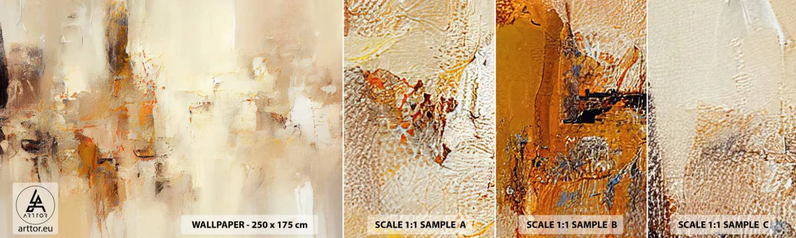 Fototapeten Muster Selbstklebend Deluxe Sticker - Seele aus Bernstein - Abstraktion, Stück, Minimalismus - 100x30 cm