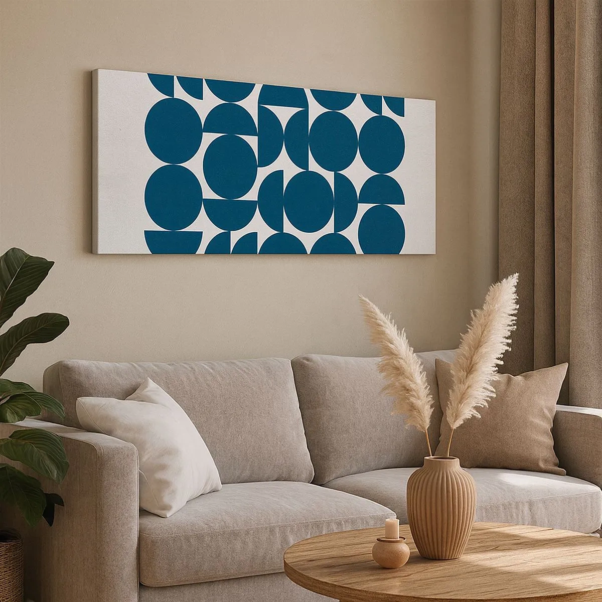 Bild auf Leinwand - Leinwandbild - Kreise und Halbkreise - 100x40 cm