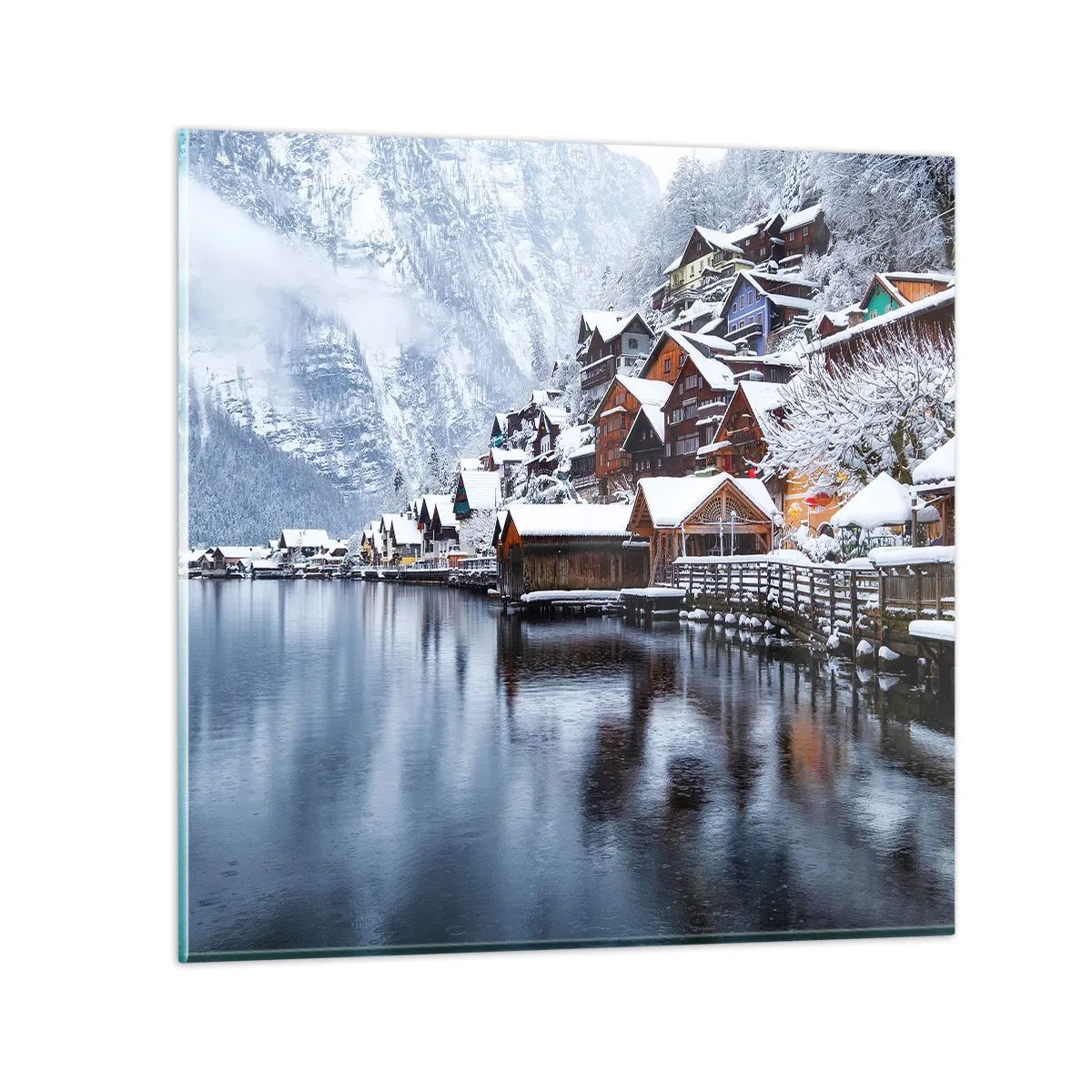 Glasbild - Bild auf glas - In winterlicher Dekoration - 50x50 cm