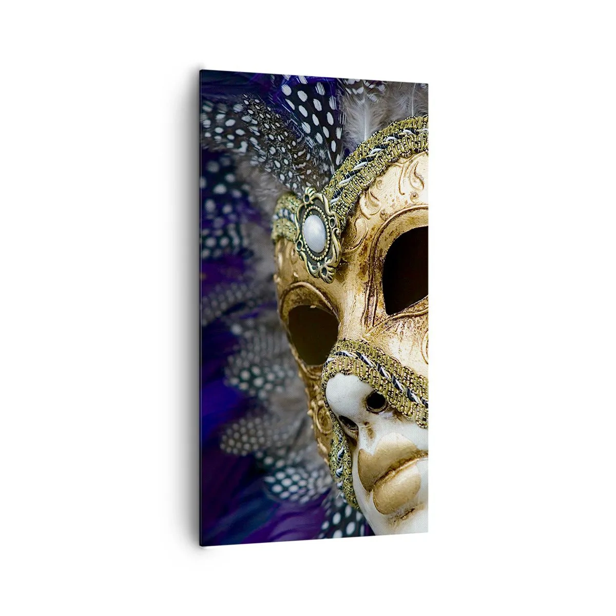Bild auf Leinwand - Leinwandbild - Venezianisches Porträt in Gold - 65x120 cm
