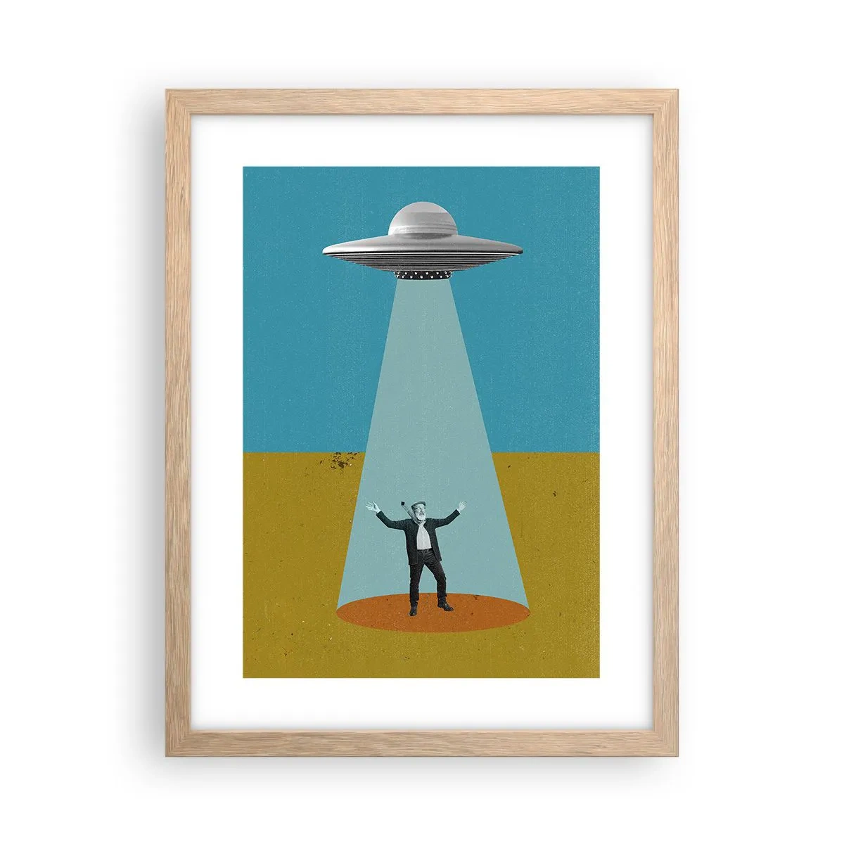 Poster in einem Rahmen aus heller Eiche - Nahe Begegnung - 30x40 cm