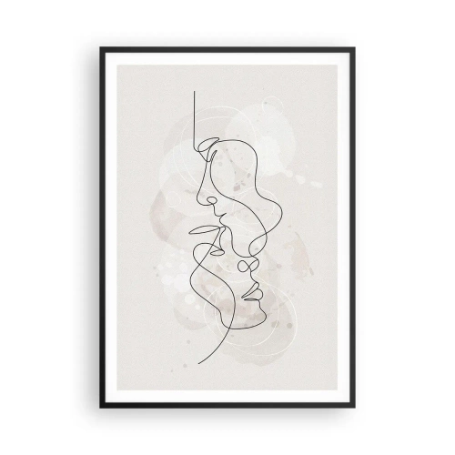 Poster in einem schwarzem Rahmen - Verstrickt in eine Umarmung - 70x100 cm