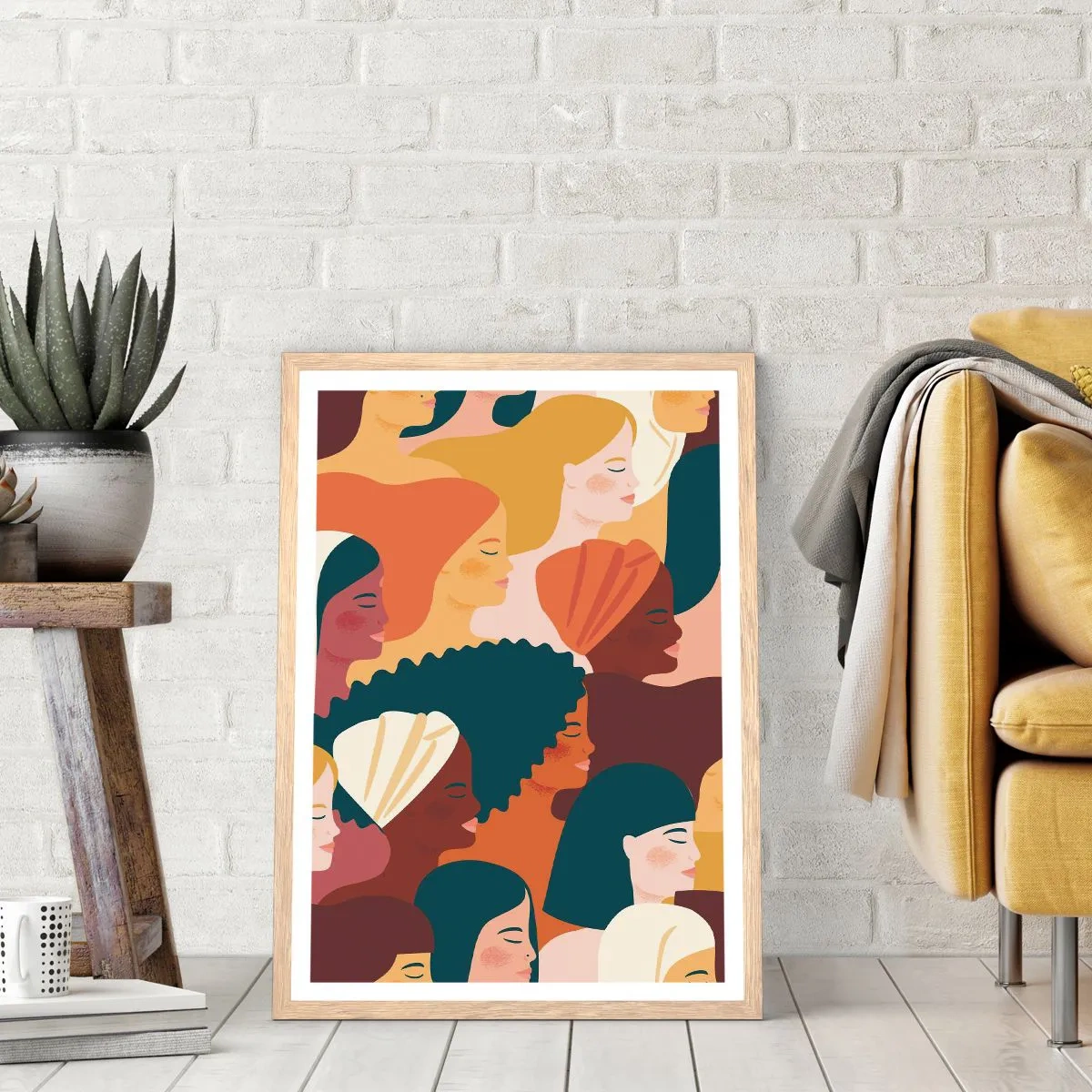 Poster in einem Rahmen aus heller Eiche - Nur Weiblichkeit - 30x40 cm