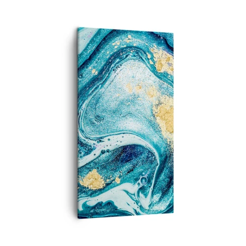 Bild auf Leinwand - Leinwandbild - Blauer Wirbel - 45x80 cm