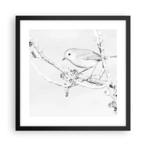 Poster in einem schwarzem Rahmen - Wintermorgen - 40x40 cm