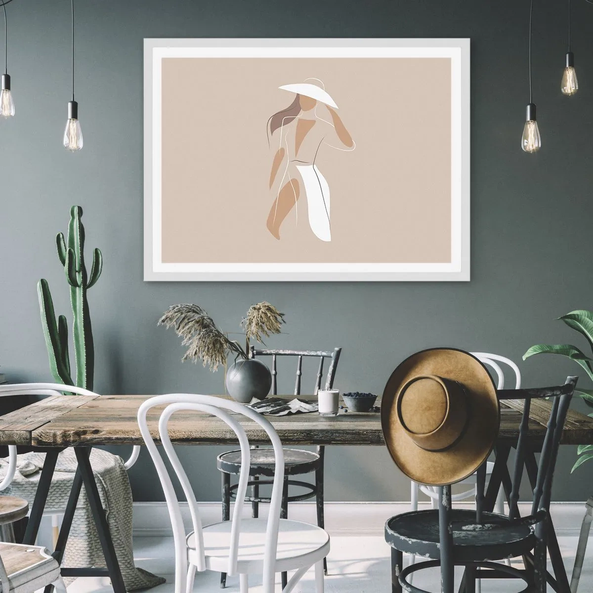 Poster in einem weißen Rahmen - Mode macht Spaß - 100x70 cm