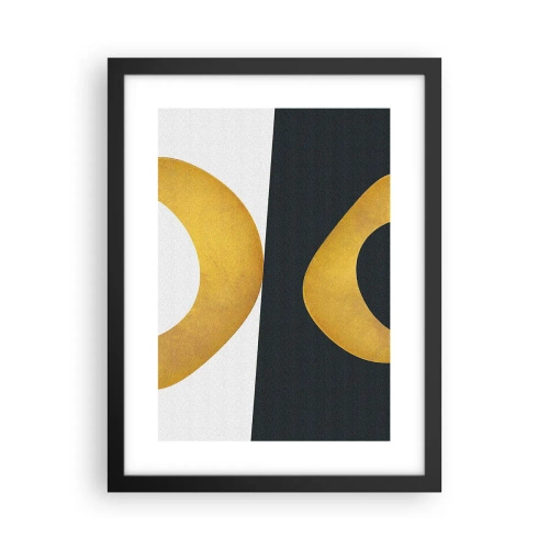 Poster in einem schwarzem Rahmen - Erstens: Gold - 30x40 cm