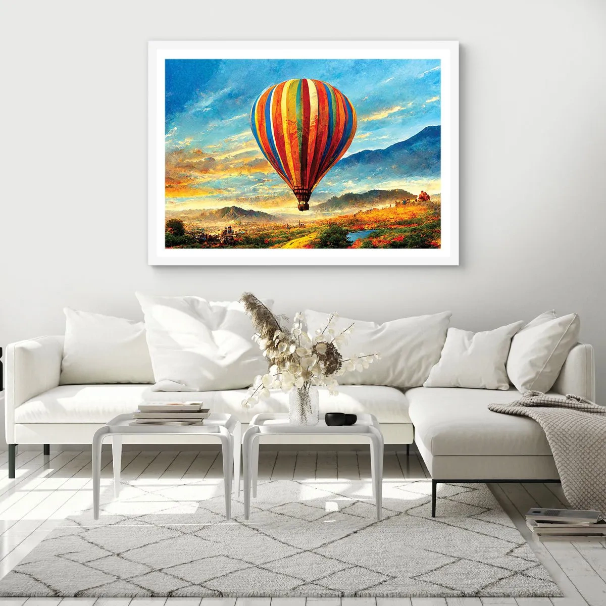 Poster in einem weißen Rahmen - In der Stille sieht man mehr - 100x70 cm