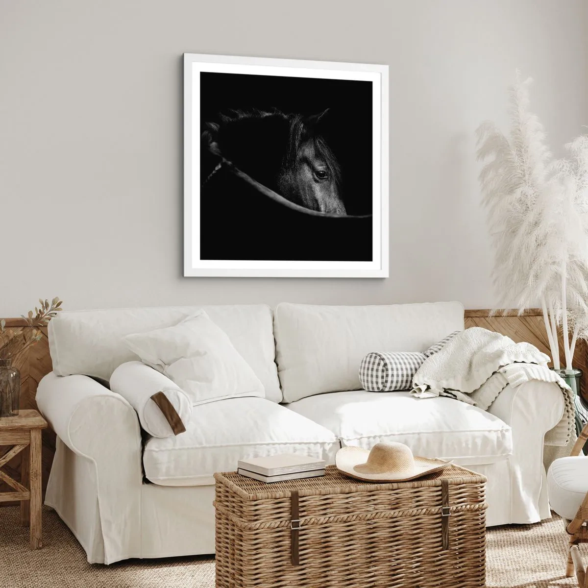 Poster in einem weißen Rahmen - Schwarzer Prinz - 40x40 cm