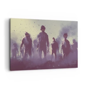 Bild auf Leinwand - Leinwandbild - Dunkle Szene mit Silhouetten mit gelben Augen - 100x70cm - Vorsichtig sein! Sie kommen - Moderne Wanddekoration für Wohnzimmer und Schlafzimmer ARTTOR