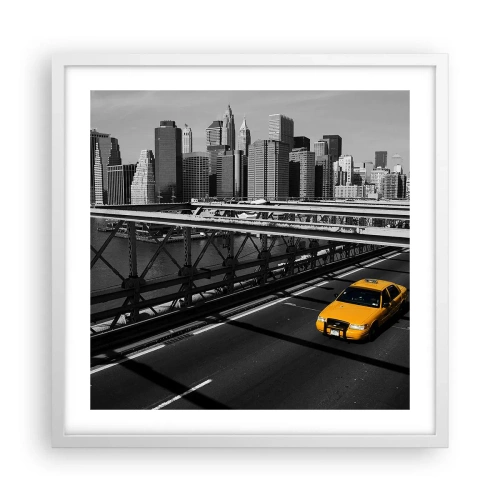 Poster in einem weißen Rahmen - Die Farbe einer Großstadt - 50x50 cm