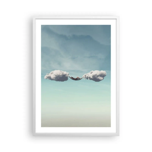Poster in einem weißen Rahmen - Die Behaglichkeit des Augenblicks - 50x70 cm