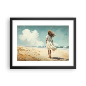 Poster in einem schwarzem Rahmen - Der Sonne und dem Wind begegnen - 40x30 cm