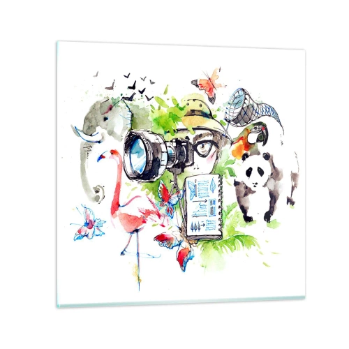 Glasbild - Bild auf glas - In der Linse eines Reisenden - 60x60 cm