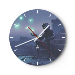 Wanduhr - Glasuhr - Das Leben wird zurückkommen - 40x40 cm