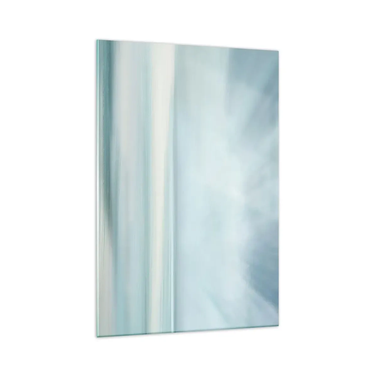 Glasbild - Bild auf glas - Eine minimalistische Landschaft in zarten Blautönen - 70x100cm - Frieden bis zum Horizont - Moderne Wanddekoration für Wohnzimmer und Schlafzimmer ARTTOR