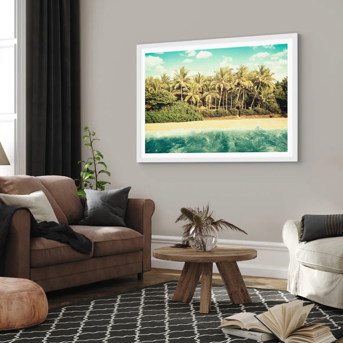 Poster in einem weißen Rahmen - Wie wäre es hier? - 100x70 cm