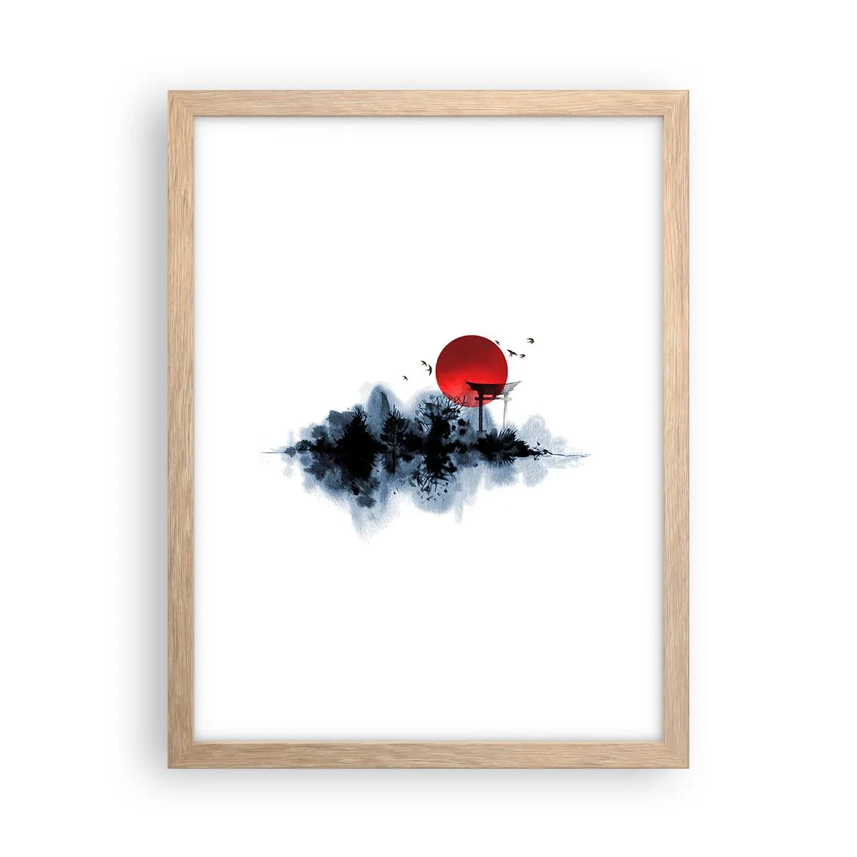 Poster in einem Rahmen aus heller Eiche - Japanische Sicht - 30x40 cm