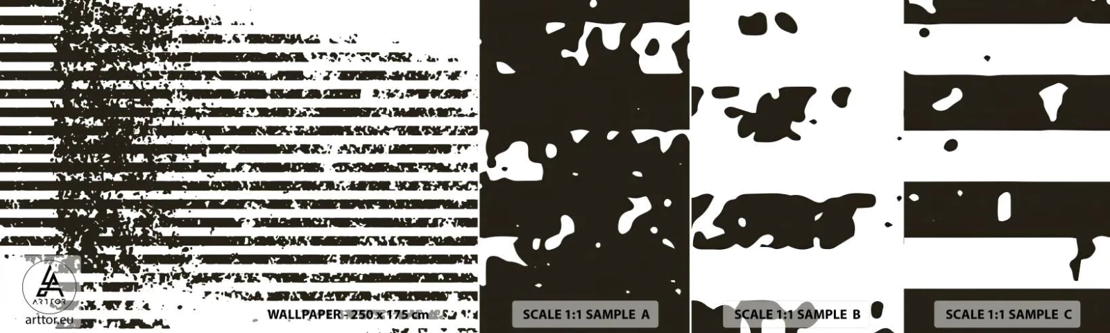 Fototapeten Muster Selbstklebend Deluxe Sticker - Rhythmus und Rauschen - Abstraktion, Stück, Grafik - 100x30 cm