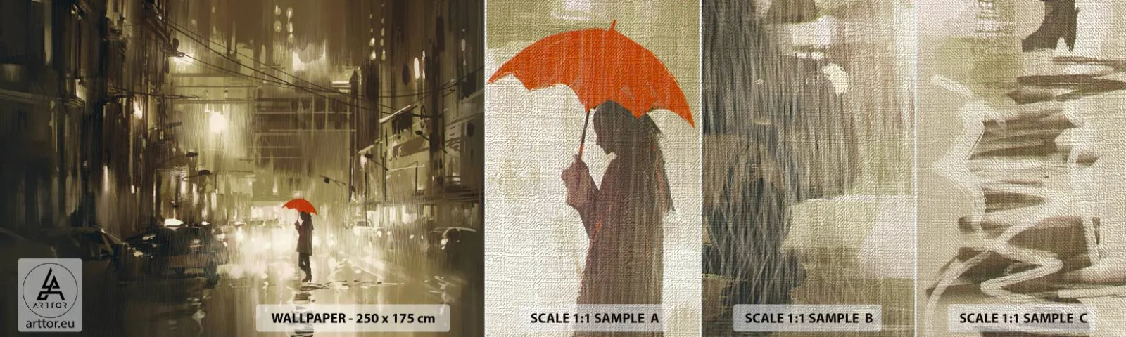 Fototapeten Muster Premium Canvas - Allein aber nicht einsam - Stadt, Frau, Die Architektur - 100x30 cm