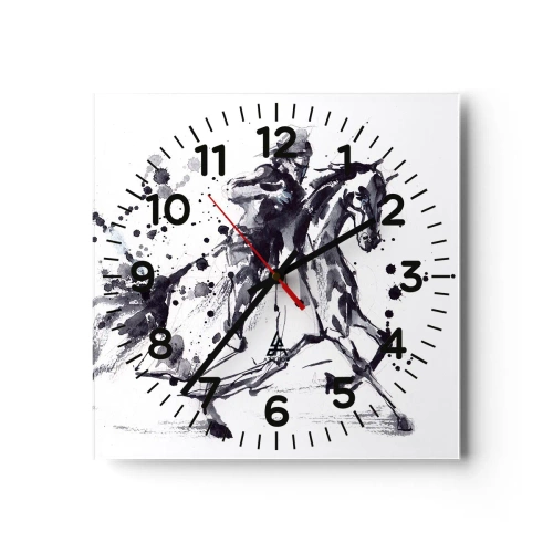 Wanduhr - Glasuhr - Schwarzer Ritter - 40x40 cm