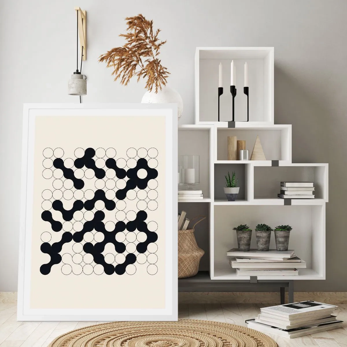 Poster in einem weißen Rahmen - Chinesisches Spiel – Variation - 40x50 cm